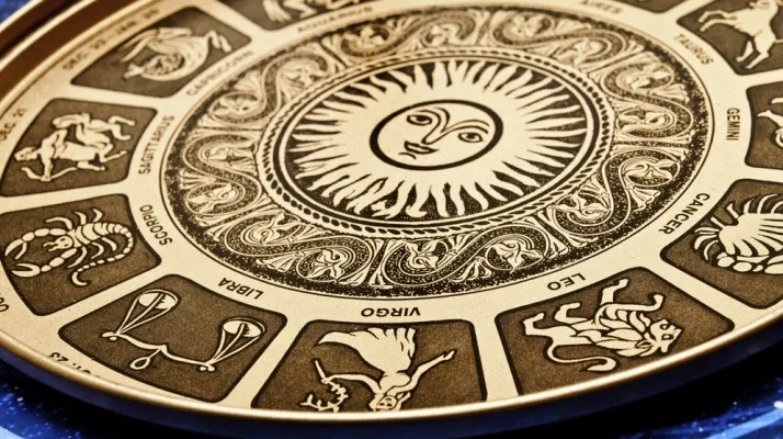 Rueda con los doce signos del zodiaco
